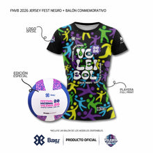 Cargar imagen en el visor de la galería, DUO OFICIAL (JERSEY + BALÓN) - FESTIVAL INFANTIL Y JUVENIL DE VOLEIBOL 2026 - FEST - Dama - Negro