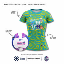 Cargar imagen en el visor de la galería, DUO OFICIAL (JERSEY + BALÓN) - FESTIVAL INFANTIL Y JUVENIL DE VOLEIBOL 2026 - VIBES - Dama - Verde