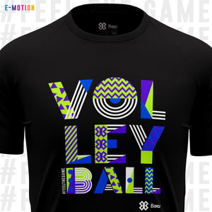 Playera Unisex Voleibol - Baxu - E Motion - Joy - Negro / Verde