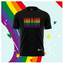 Cargar imagen en el visor de la galería, Playera Pride Baxu - LOVE IS LOVE - Negro