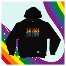 Cargar imagen en el visor de la galería, Sudadera Pride Baxu - LOVE IS LOVE - Negro