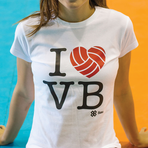 Blusa Voleibol Dama - I Love Volleyball - Blanco