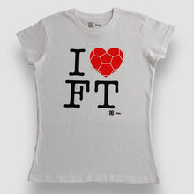 Cargar imagen en el visor de la galería, Blusa Dama Futbol - I Love Football - Blanco