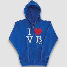 Cargar imagen en el visor de la galería, Sudadera Voleibol con cierre - I love VB - Azul