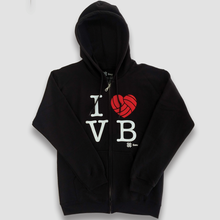 Cargar imagen en el visor de la galería, Sudadera Voleibol con cierre - I LOVE VB - Negro