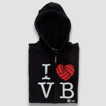 Cargar imagen en el visor de la galería, Sudadera Voleibol con cierre - I LOVE VB - Negro