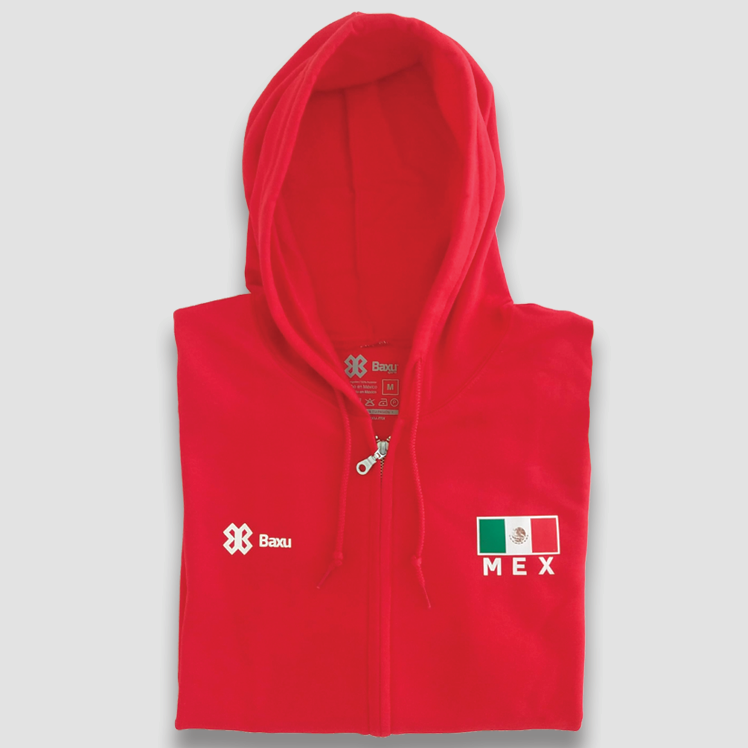 Sudadera Roja De Punto Cierre Metálico