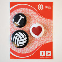 Cargar imagen en el visor de la galería, Kit de pins Voleibol - I love Volleyball