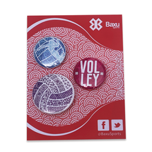 Cargar imagen en el visor de la galería, Kit de pins Voleibol - Fusión - Rosa / Morado
