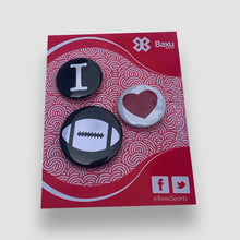 Cargar imagen en el visor de la galerĂa, Kit de Pins FĂștbol Americano - I Love American Football