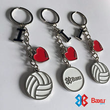 Cargar imagen en el visor de la galería, Llavero Voleibol - I love Volleyball - Plateado