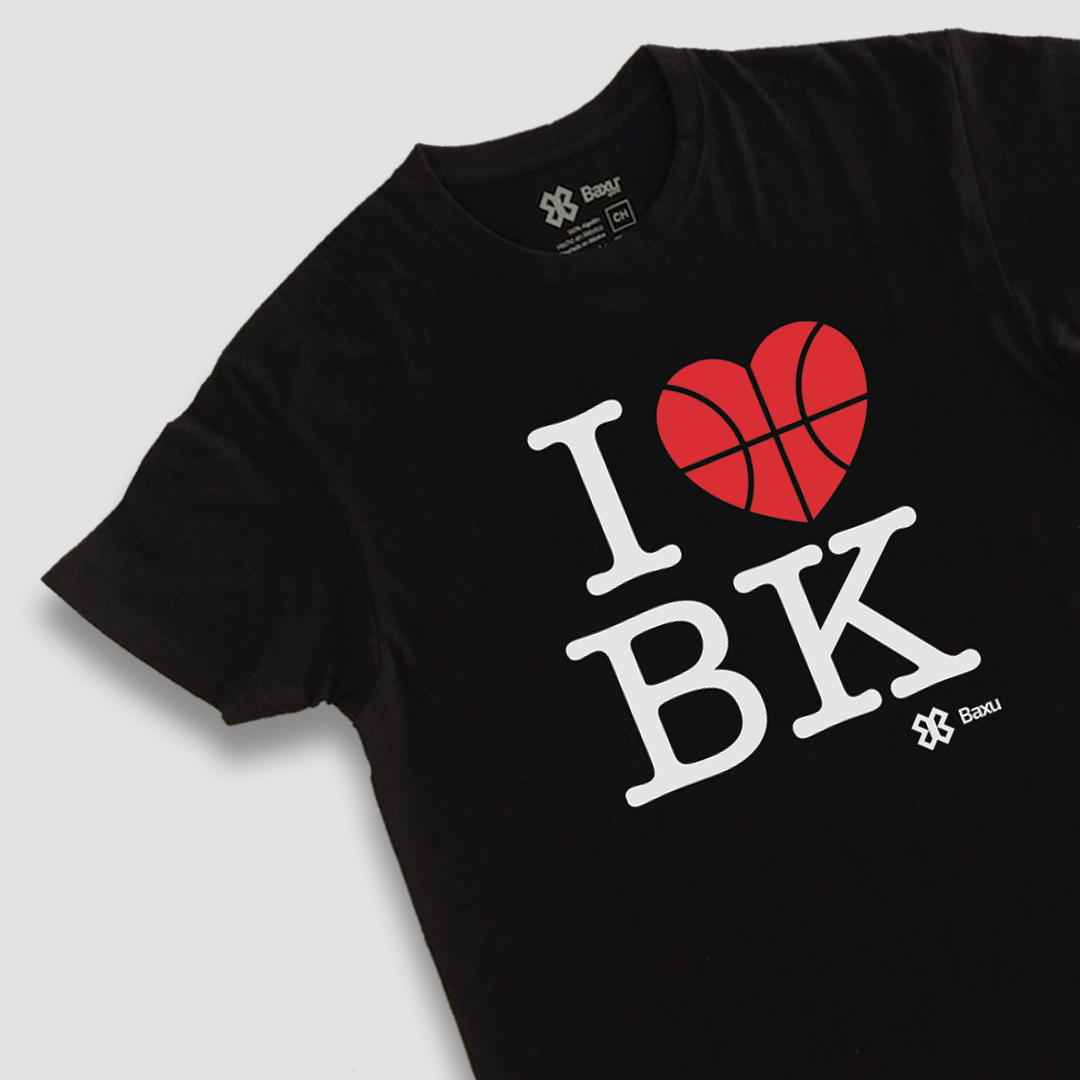 Playera Unisex Basquetbol I love Basketball Negro Baxu