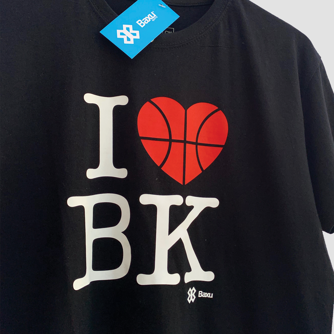 Playera Unisex Basquetbol I love Basketball Negro Baxu