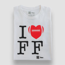 Cargar imagen en el visor de la galería, Playera Unisex Tochito - I Love Flag Football - Blanco
