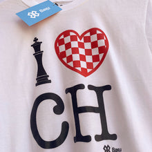 Cargar imagen en el visor de la galería, Playera Unisex Ajedrez - I Love Chess - Blanco