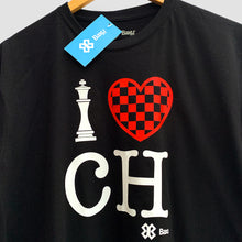 Cargar imagen en el visor de la galería, Playera Unisex Ajedrez - I Love Chess - Negro