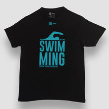 Cargar imagen en el visor de la galería, Playera Unisex Natación - Show Swimming - Negro