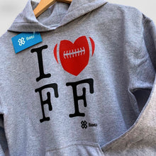 Cargar imagen en el visor de la galería, Sudadera Unisex Tochito - I Love Flag Football - Gris Jaspe