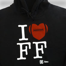 Cargar imagen en el visor de la galería, Sudadera Unisex Tochito - I Love Flag Football - Negro