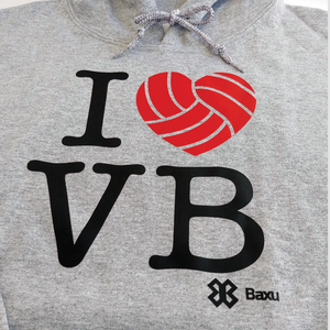 Sudadera Voleibol - I Love Volleyball  - Gris