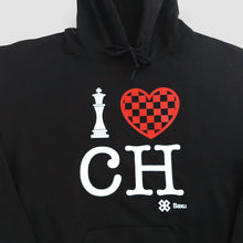 Cargar imagen en el visor de la galería, Sudadera Unisex Ajedrez - I Love Chess - Negro