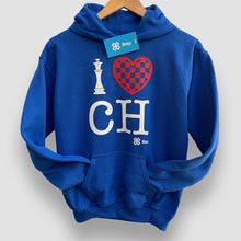 Cargar imagen en el visor de la galería, Sudadera Unisex Ajedrez - I Love Chess - Azul rey