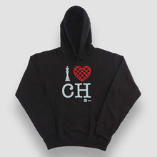 Cargar imagen en el visor de la galería, Sudadera Unisex Ajedrez - I Love Chess - Negro