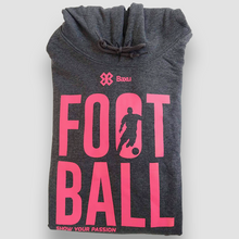Cargar imagen en el visor de la galería, Sudadera Unisex Futbol - Show Football - Gris oscuro con Rosa