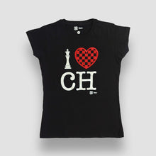 Cargar imagen en el visor de la galería, Blusa Dama Ajedrez - I Love Chess - Negro