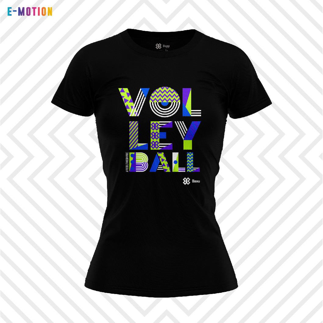 Blusa Mujer Voleibol - Baxu - E Motion - Joy - Negro / Verde