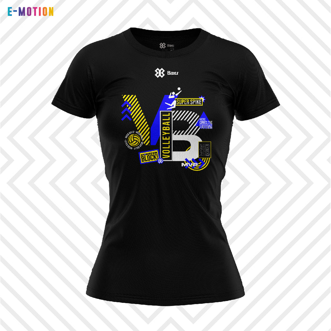 Blusa Mujer Voleibol - Baxu - E Motion - Volleyphoria - Negro / Amarillo