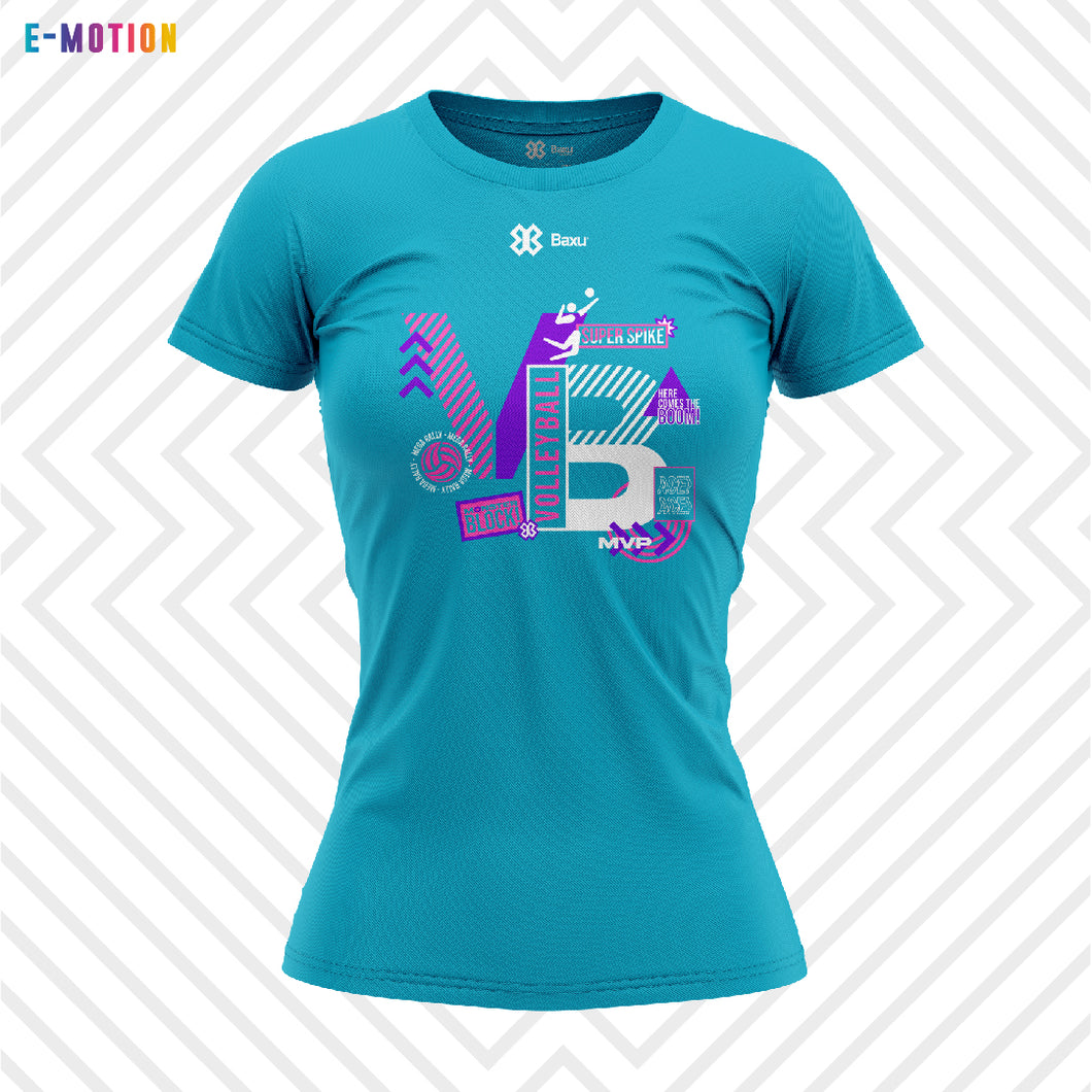 Blusa Mujer Voleibol - Baxu - E Motion - Volleyphoria - Turquesa / Rosa