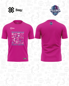 Playera - Algodón - NACIONAL INFANTIL Y JUVENIL 2025 - FUSIÓN - VOLEIMANÍA - Rosa