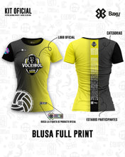 Cargar imagen en el visor de la galería, Blusa - Full Print - NACIONAL INFANTIL Y JUVENIL 2025 - FUSIÓN - Negro/Amarillo
