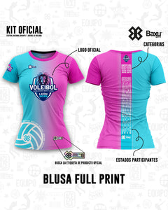 Blusa - Full Print - NACIONAL INFANTIL Y JUVENIL 2025 - FUSIÓN - Turquesa/Rosa