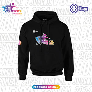 Sudadera Unisex Voleibol - Baxu - FESTIVAL INFANTIL Y JUVENIL DE VOLEIBOL 2024 - EUFORIA - Negro