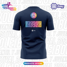 Cargar imagen en el visor de la galería, Blusa Mujer Voleibol - Baxu - FESTIVAL INFANTIL Y JUVENIL DE VOLEIBOL 2024 - EUFORIA - Marino Jaspe - 100% Algodón
