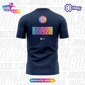 Blusa Mujer Voleibol - Baxu - FESTIVAL INFANTIL Y JUVENIL DE VOLEIBOL 2024 - EUFORIA - Marino Jaspe - 100% Algodón