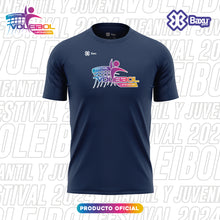 Cargar imagen en el visor de la galería, Blusa Mujer Voleibol - Baxu - FESTIVAL INFANTIL Y JUVENIL DE VOLEIBOL 2024 - EUFORIA - Marino Jaspe - 100% Algodón
