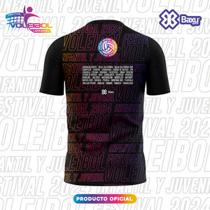 Jersey Deportivo Unisex Voleibol - Baxu - FESTIVAL INFANTIL Y JUVENIL DE VOLEIBOL 2024 - MOTIVACIÓN - Negro