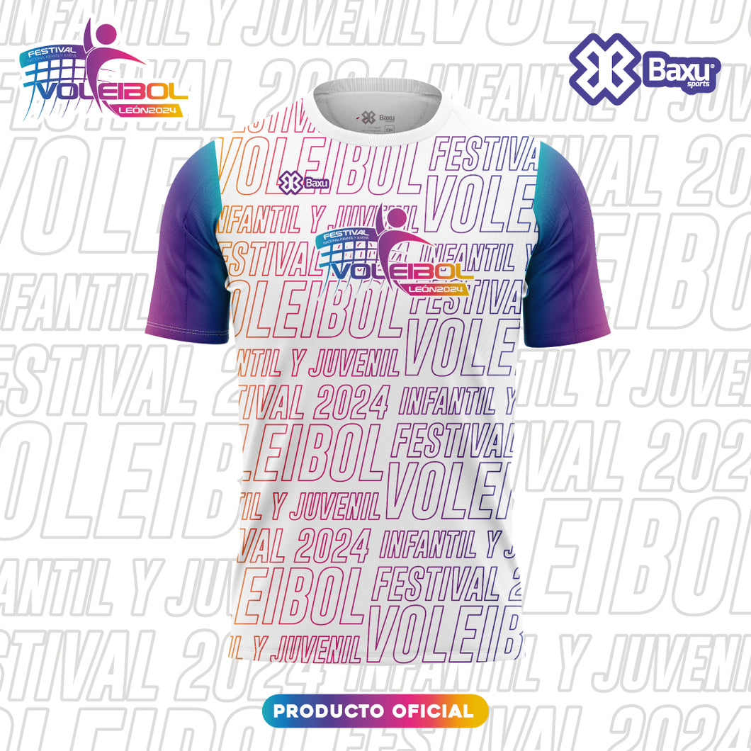 Jersey Deportivo Unisex Voleibol - Baxu - FESTIVAL INFANTIL Y JUVENIL DE VOLEIBOL 2024 - MOTIVACIÓN - Blanco