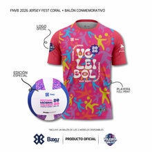 Cargar imagen en el visor de la galería, DUO OFICIAL (JERSEY + BALÓN) - FESTIVAL INFANTIL Y JUVENIL DE VOLEIBOL 2026 - FEST - Unisex - Coral (Rosa)
