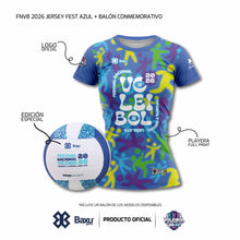 Cargar imagen en el visor de la galería, DUO OFICIAL (JERSEY + BALÓN) - FESTIVAL INFANTIL Y JUVENIL DE VOLEIBOL 2026 - FEST - Dama - Azul
