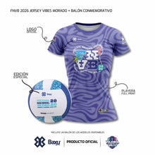 Cargar imagen en el visor de la galería, DUO OFICIAL (JERSEY + BALÓN) - FESTIVAL INFANTIL Y JUVENIL DE VOLEIBOL 2026 - VIBES - Dama - Morado
