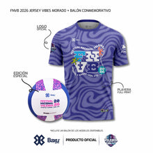 Cargar imagen en el visor de la galería, DUO OFICIAL (JERSEY + BALÓN) - FESTIVAL INFANTIL Y JUVENIL DE VOLEIBOL 2026 - VIBES - Unisex - Morado
