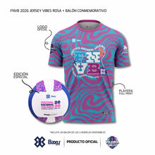 Cargar imagen en el visor de la galería, DUO OFICIAL (JERSEY + BALÓN) - FESTIVAL INFANTIL Y JUVENIL DE VOLEIBOL 2026 - VIBES - Unisex - Rosa
