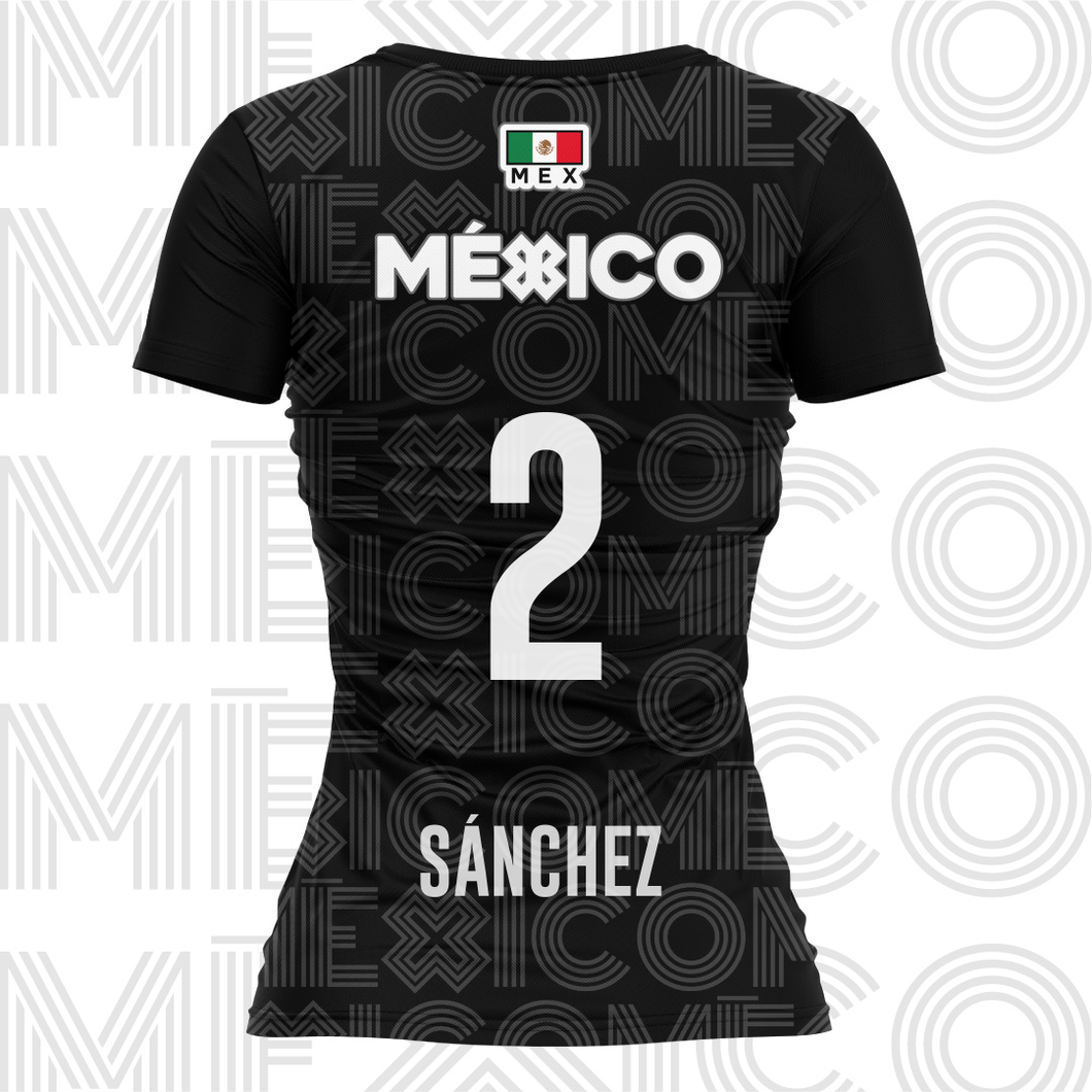 Jersey Deportivo Mujer - Baxu - México Pro - Sport Sec - Negro - PERSONALIZADO