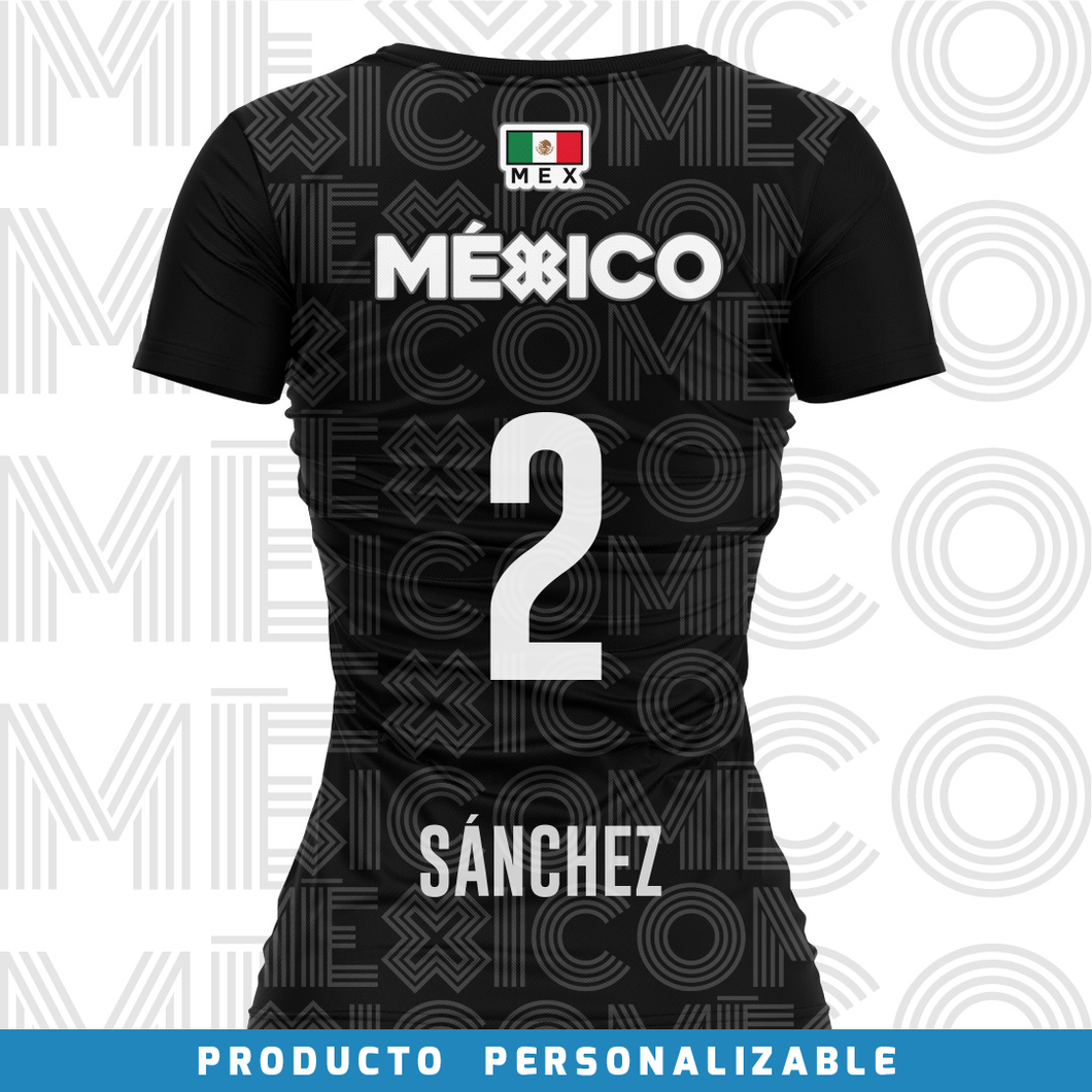 Jersey Deportivo Mujer Baxu México Pro Sport Sec Negro PERSO