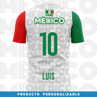 Jersey Deportivo Unisex - Baxu - Selección México Pro - Sport Sec - Blanco - PERSONALIZADO