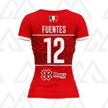 Cargar imagen en el visor de la galería, Jersey Deportivo Mujer - Baxu - Mexico - Selección Mexicana Edición Mauro Isaac Fuentes- Sport Sec - Rojo
